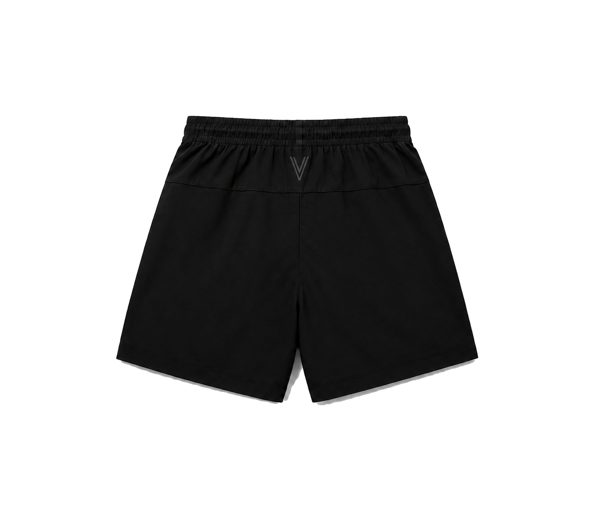 Detail van de zwarte Vyrexwear gymshort met ritszak